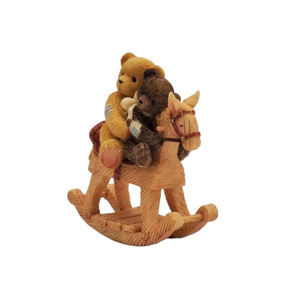 New Cherished Teddies 662046F Figurine Rocking Horse Bear Figurine Siblings - Picture 6 of 9